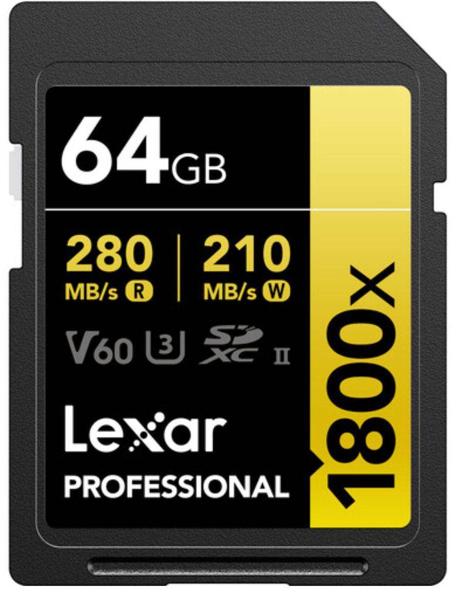 Lexar 64GB SDXC UHS-II v60 1800x Memory Card zoom image
