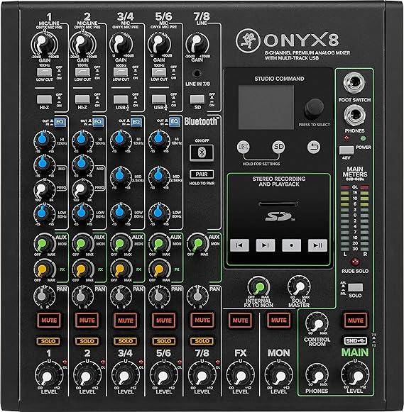 Mackie Onyx8 8-channel Premium Analog Mixer With Multitrack Recording zoom image