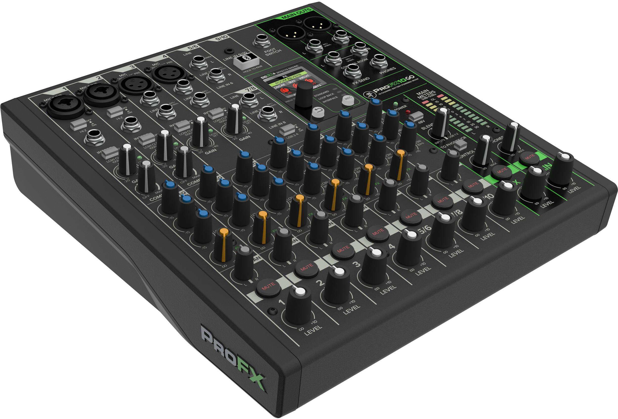 Mackie ProFX10 GO 10-Channel Battery-Powered Analog Mixer USB-C Interface zoom image