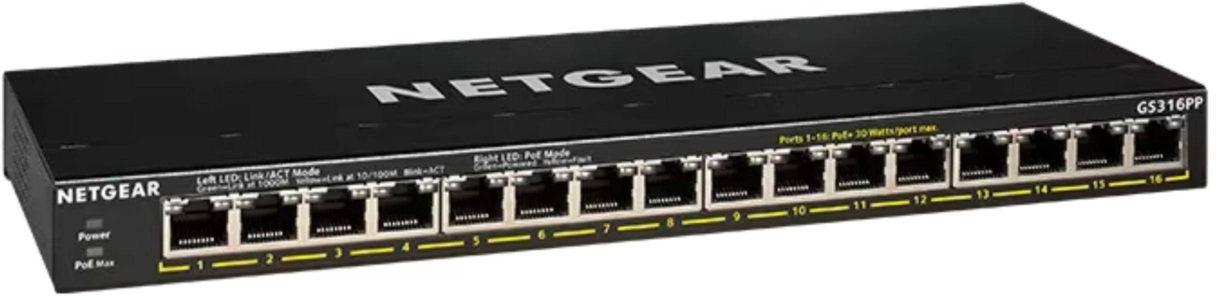 NETGEAR GS316PP 16-Port Gigabit Ethernet Unmanaged PoE+ Switch with High-Power FlexPoE zoom image