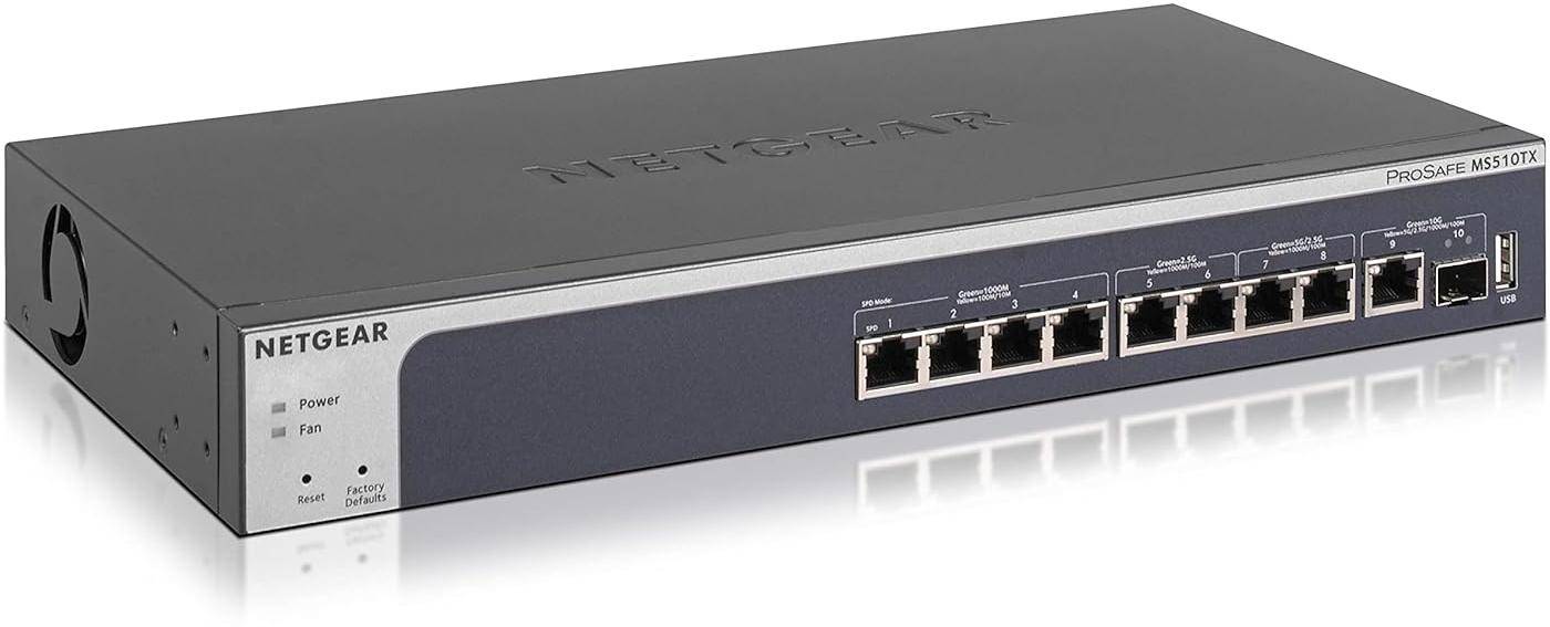 NETGEAR MS510TXPP 10-Port Multi-Gigabit/10G Smart Managed Pro PoE Switch - with 8 x PoE+ @ 180W zoom image