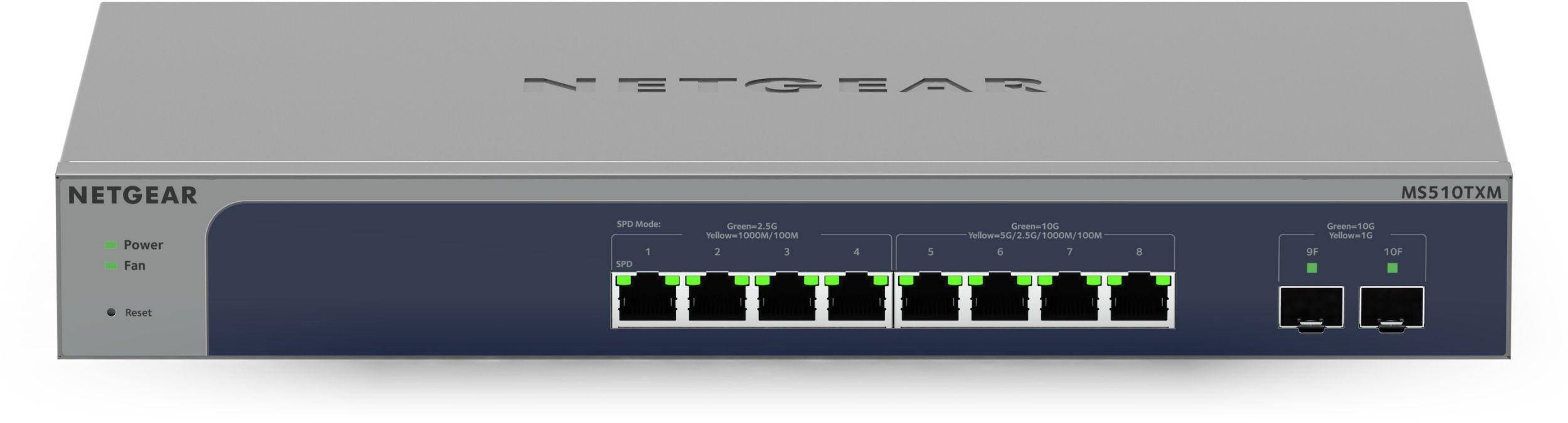 Netgear MS510TXUP 8-Port Multi-Gigabit/10G Ethernet Ultra60 PoE++ Smart Switch with 2 SFP+ Ports zoom image