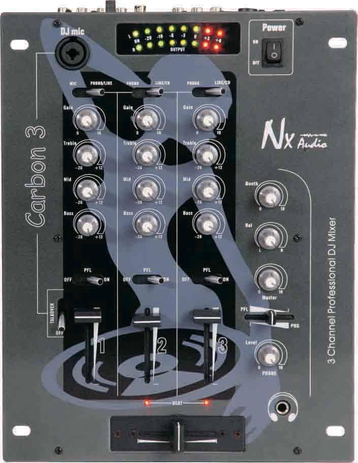 Nx Audio Carbon3BU 3Ch Dj Mixer  zoom image
