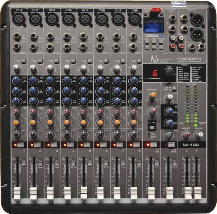 NX Audio SYMPHONY8 – 8-Channel Portable Mixer zoom image