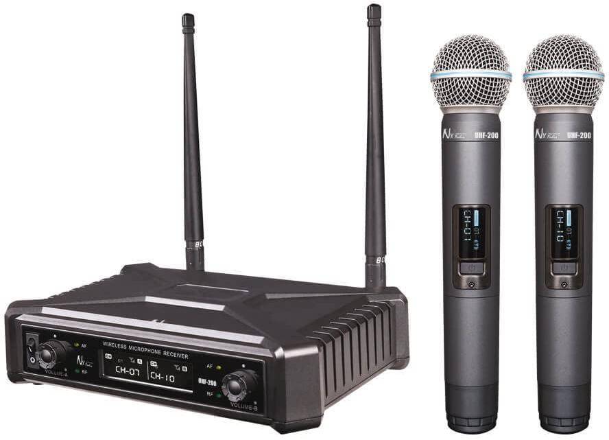 Nx Audio UHF200HH V2 Professional Wireless Dual Handheld Microphone System zoom image