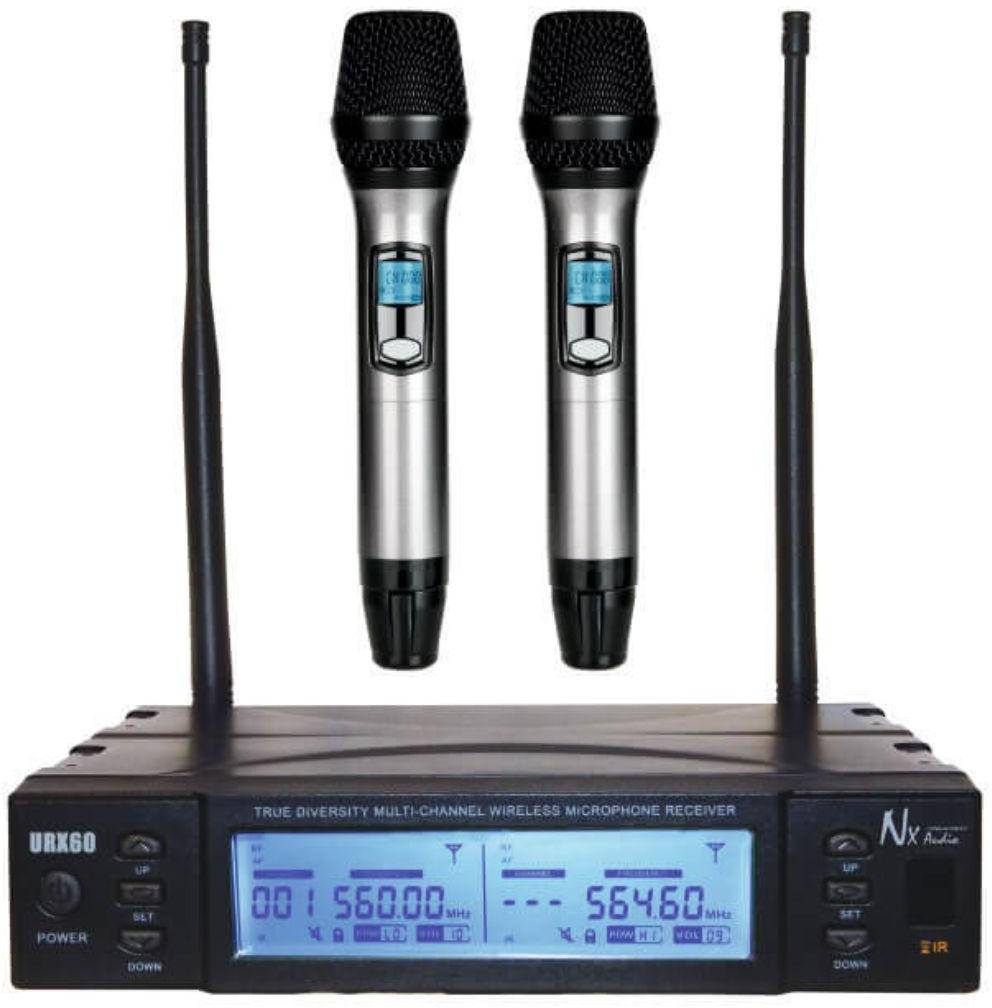 NX AUDIO URX60 HH DUAL HANDHELD WIRELESS MICROPHONES zoom image