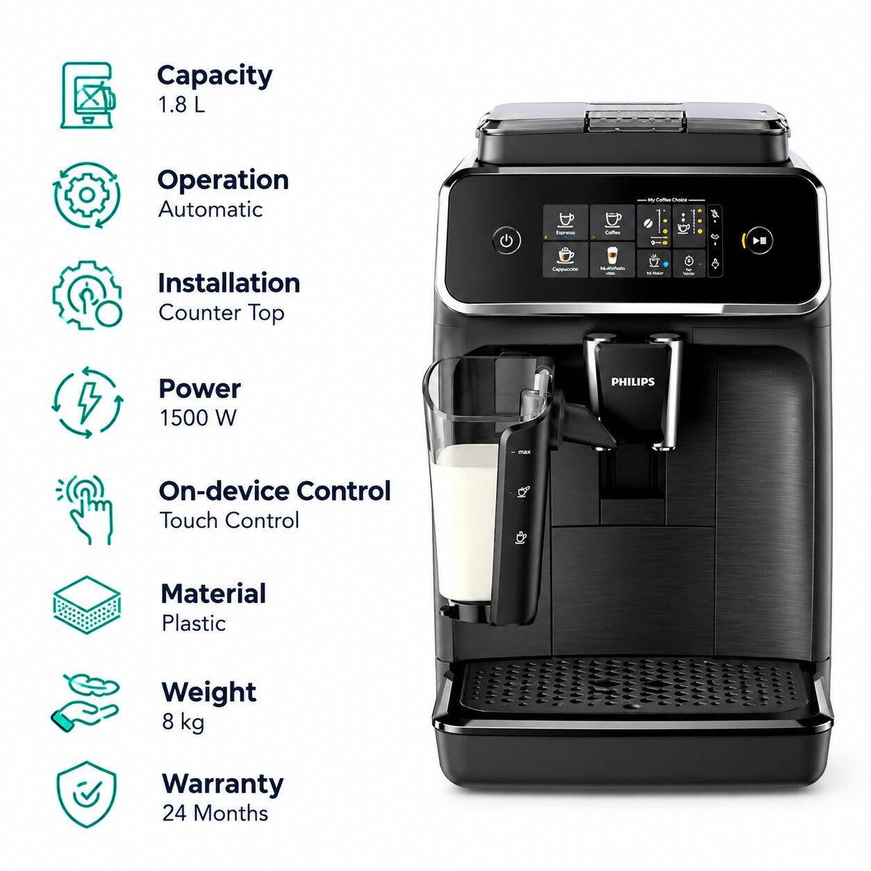 Philips 2200 Series  Automatic Espresso Coffee Maker with Aroma Extract – Black zoom image