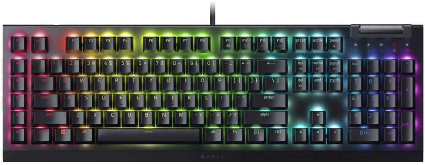 Razer BlackWidow V4 X Yellow Switch 6 Dedicated Macro Keys Mechanical Gaming Keyboard Chroma zoom image