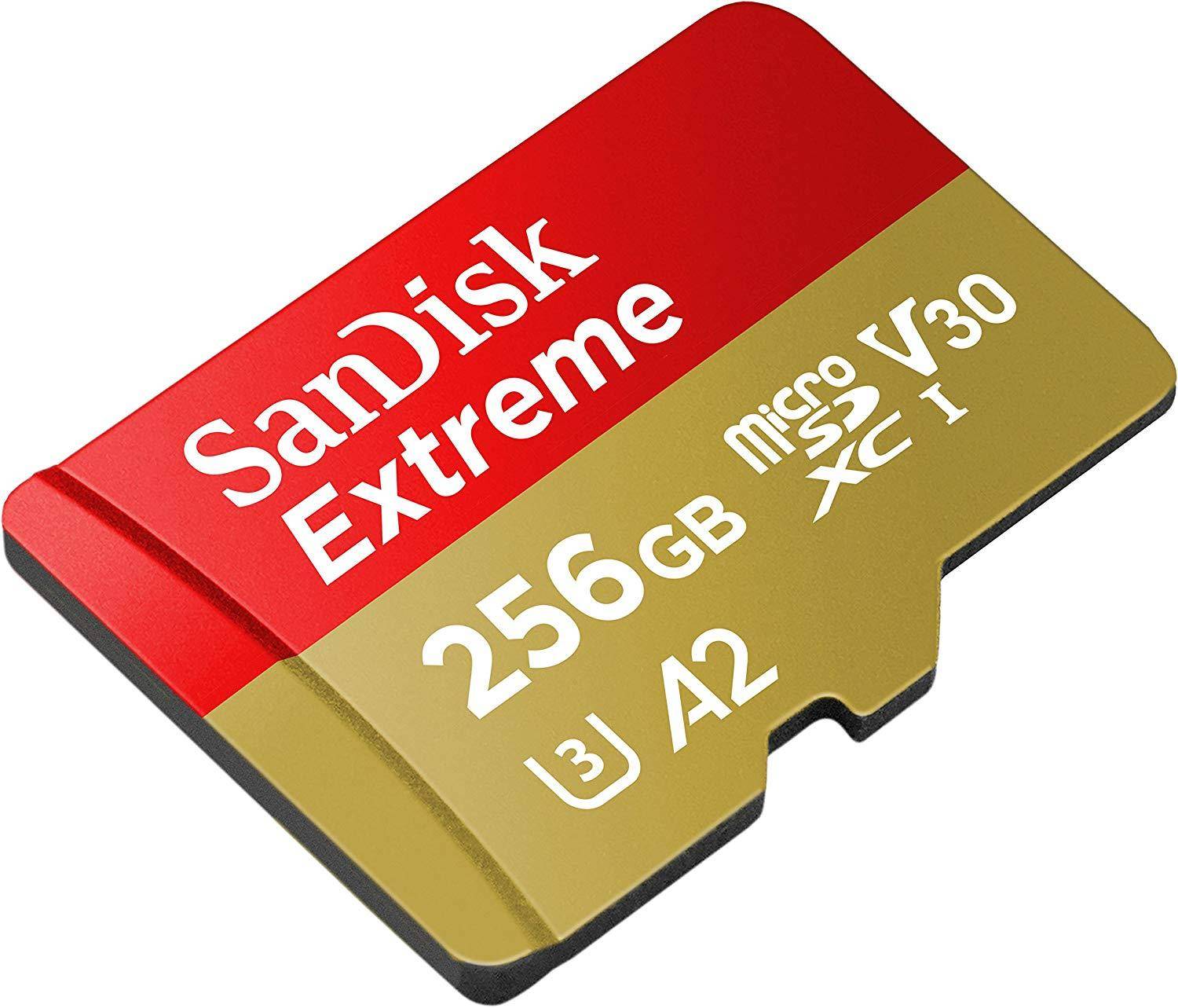 Sandisk 256gb Extreme Microsd Card A2 For 4k Video Rec On Smartphones, Action Cams & Drones 170 Mb/s uhs I u3( Sdsqxa1-256g-gn6gn) zoom image