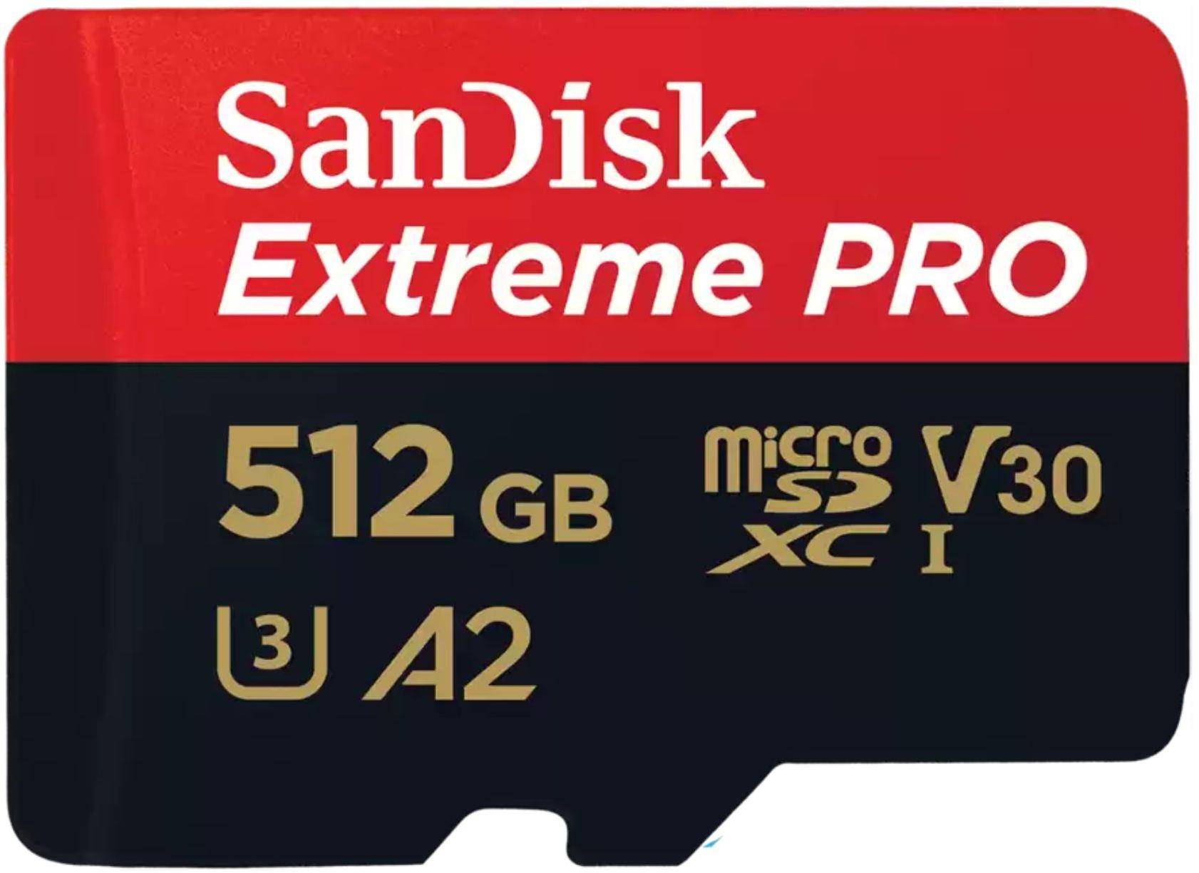 SanDisk Extreme Pro 512 GB MicroSDHC Class 10 200 MB/s Memory Card zoom image