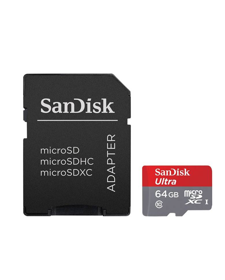 Sandisk ultra Microsdhc 64gb uhs-i Class 10 Memory Card With Adapter(80 Mb/s Speed) zoom image