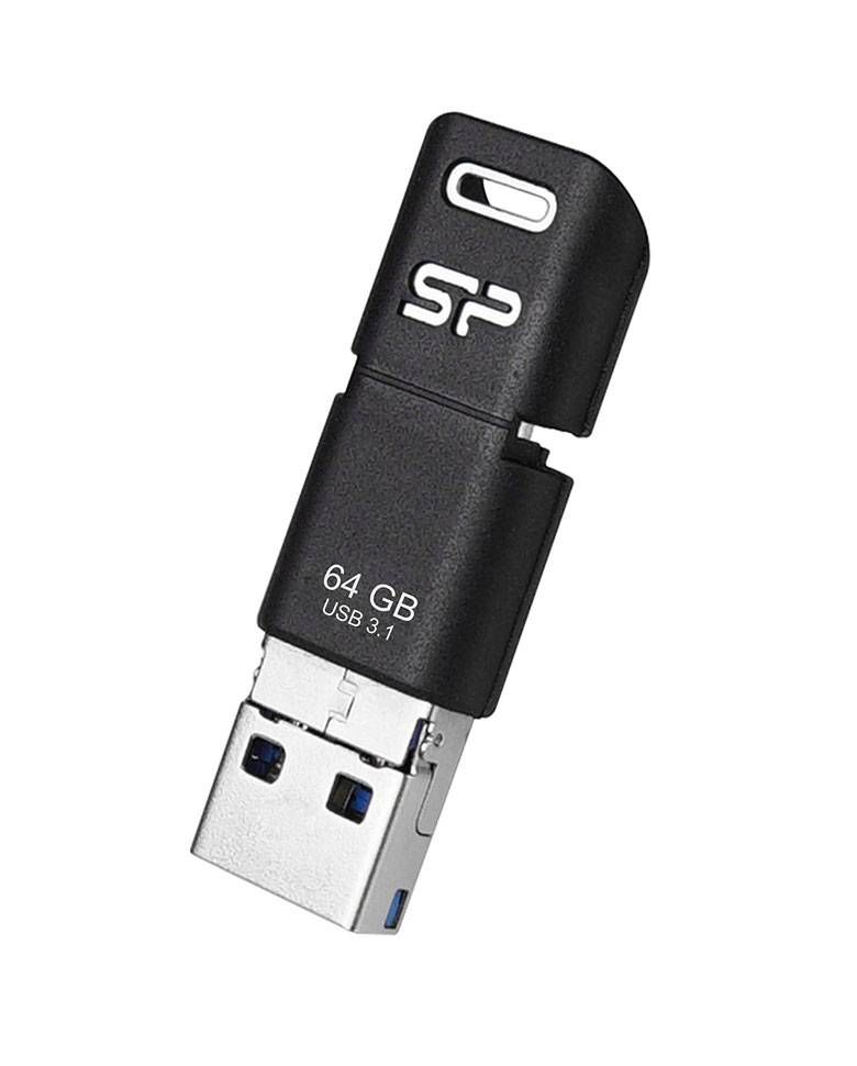 Silicon Power 64gb Flash Drive 3 In 1 usb type-c, Micro B And type-a usb 3.1 Gen1 Flash Drive For Pcs & Macs, And Micro-b Smartphones Or tablets  zoom image