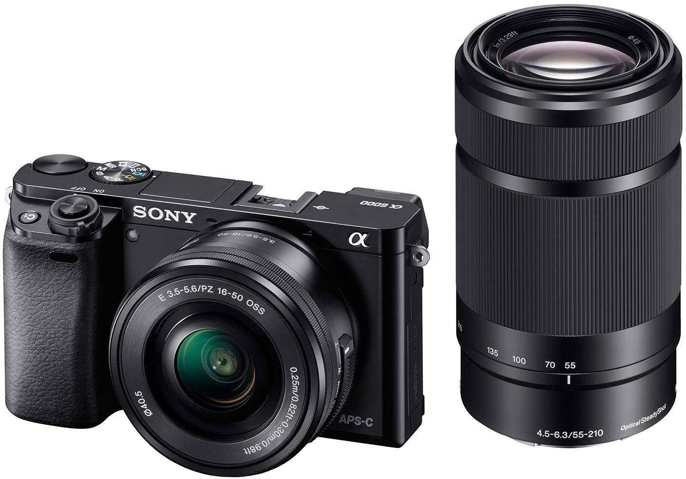 Sony Alpha A6000y Dslr Camera [24.3mp] + 16-50mm Lens + 55-210mm Lens, 16gb Memory Card And Camera Bag zoom image