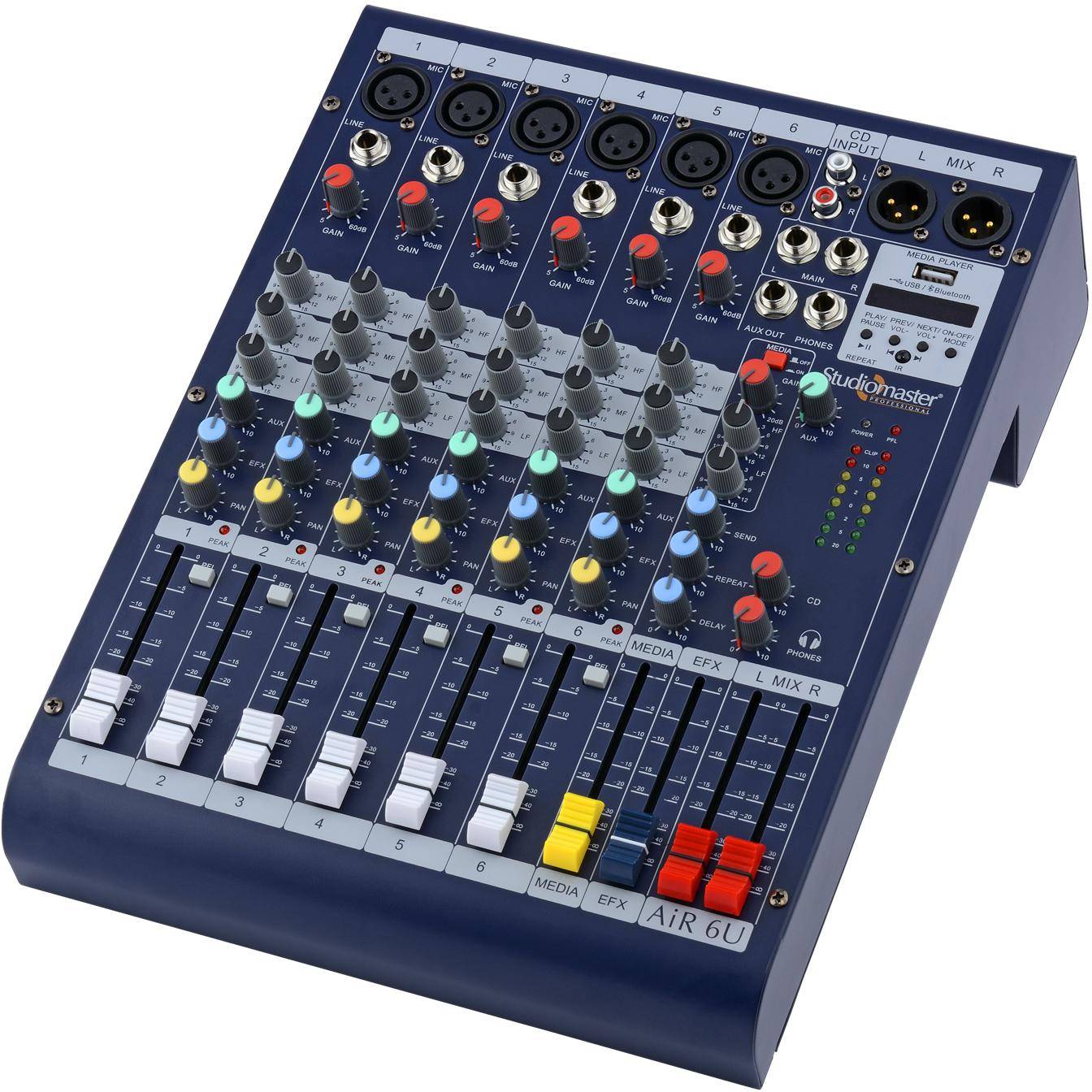 Studiomaster Air 6u 6 Channel Digital Mixer With usb, Bluetooth Snd Remote zoom image