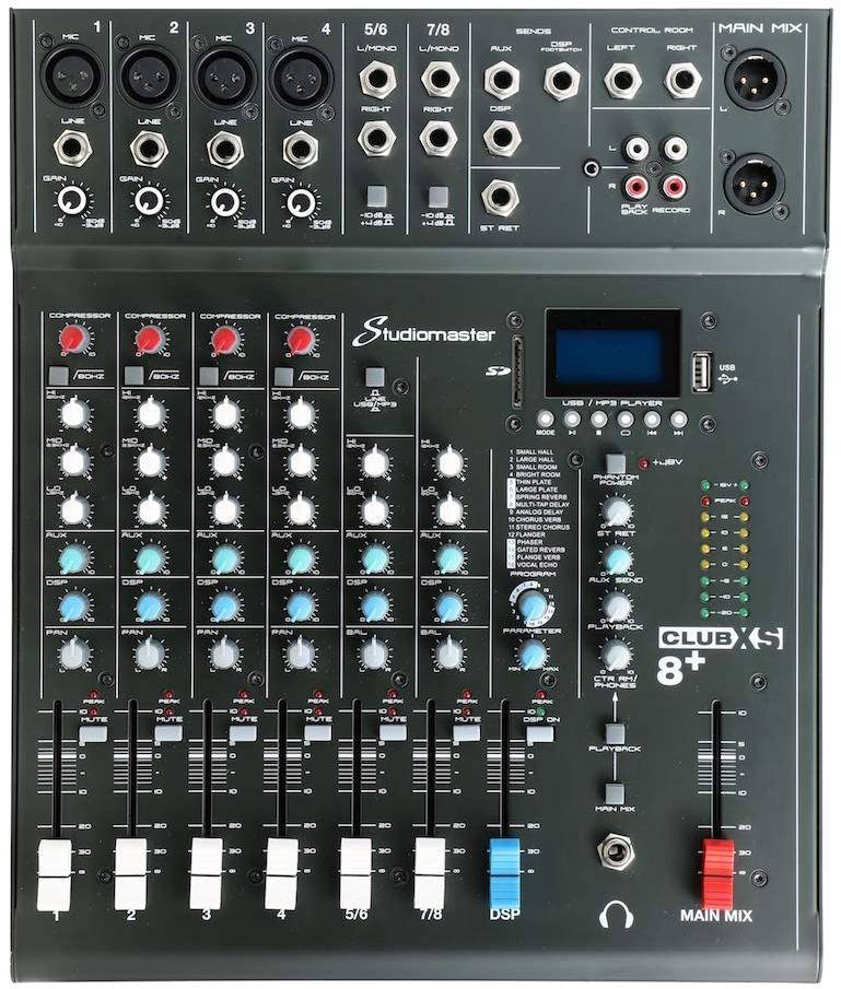 Studiomaster Club Xs8+ 8 Channel Bluetooth Analog Mixer zoom image