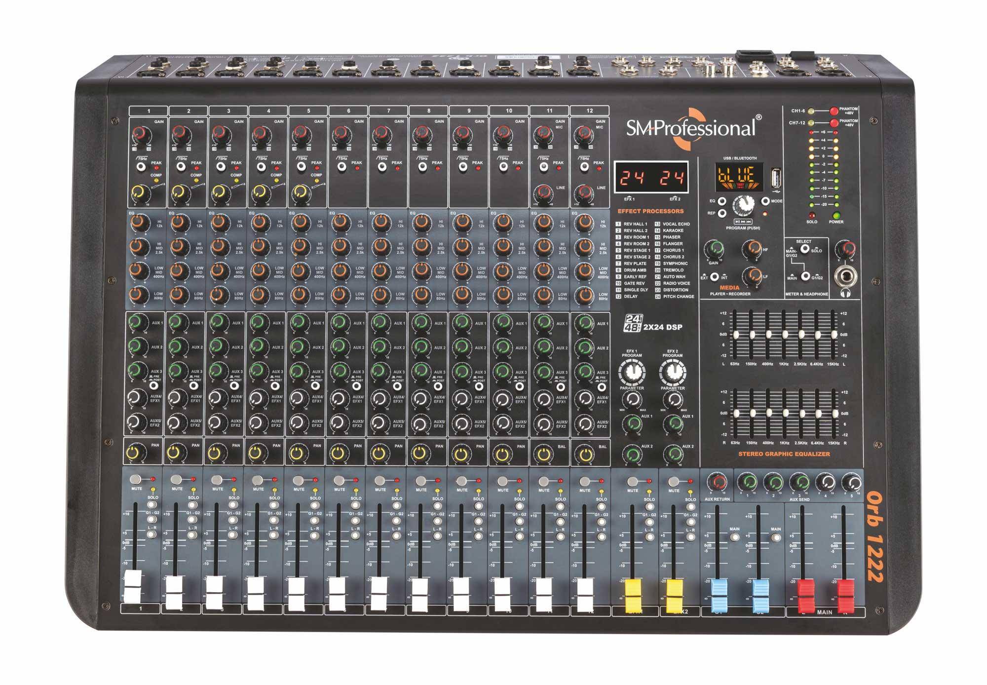 Studiomaster Orb 1222 12 Channel live Mixer with Build-in USB media Player zoom image