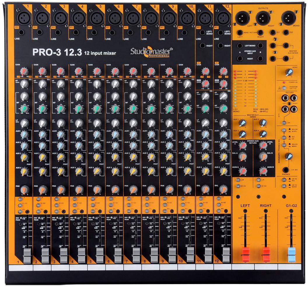 Studiomaster Pro 12.3 12 channels Mixer zoom image