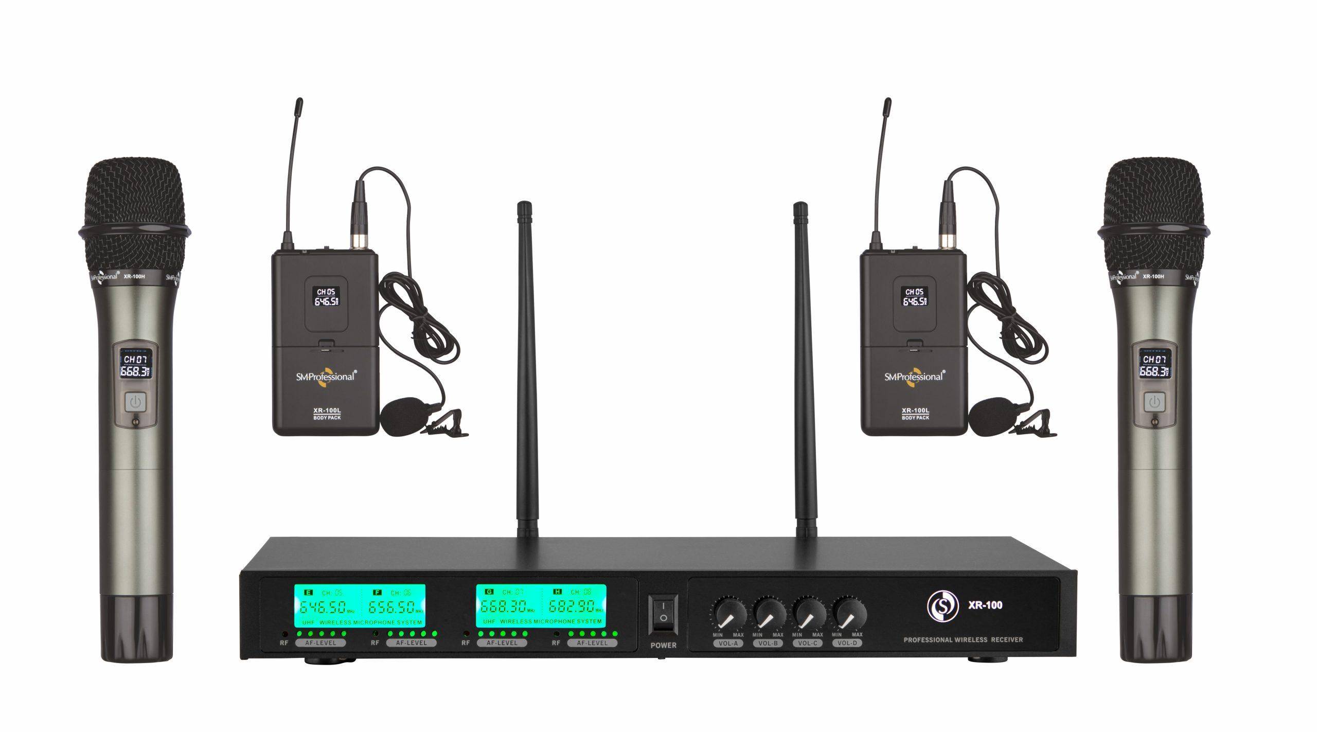 Studiomaster XR 100 2HL 2 Handheld and 2 Lapel Microphone Set zoom image