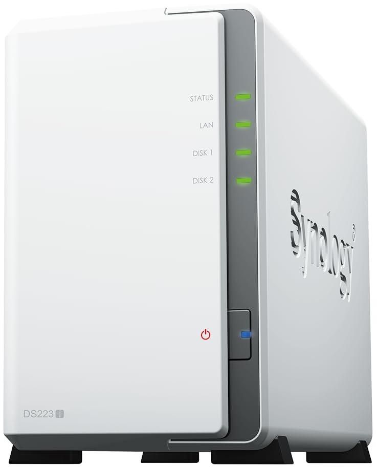 Synology DS223j 2-Bay Diskstation NAS (Realtek RTD1619B 4-Core 1.7 GHz 1GB DDR4 Ram 1xRJ-45 1GbE LAN-Port) zoom image