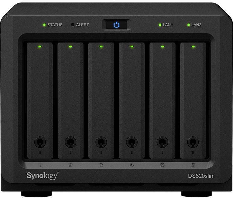 Synology 6-Bay 2.5 inch NAS DS620slim (Diskless) - Black Metal Tabletop/Rack Mount Server NAS zoom image