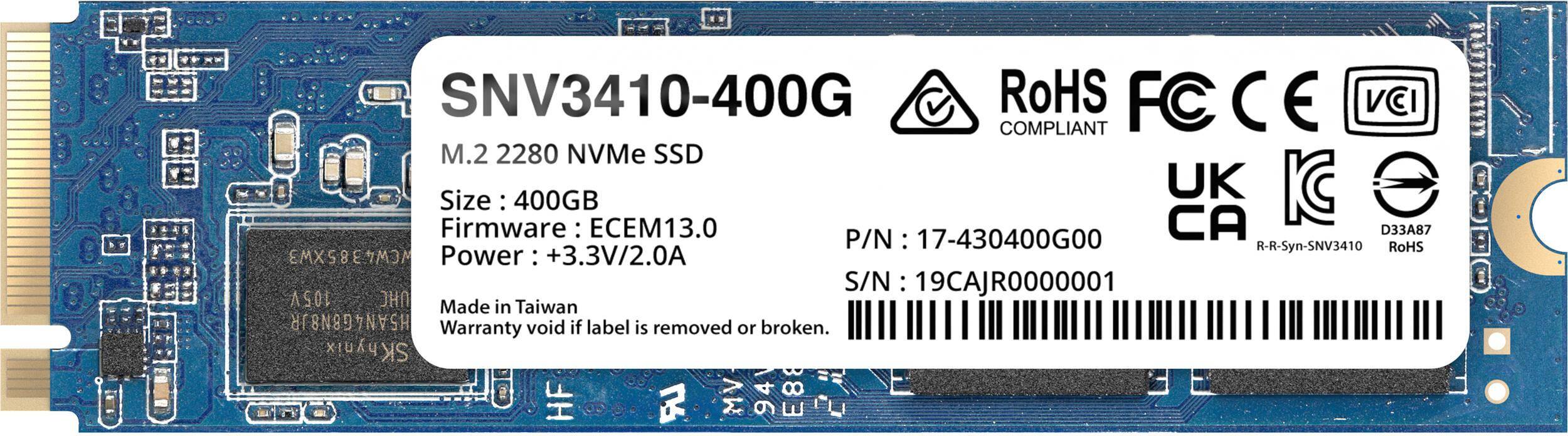 Synology M.2 2280 NVMe SSD SNV3410 400GB (SNV3410-400G) zoom image