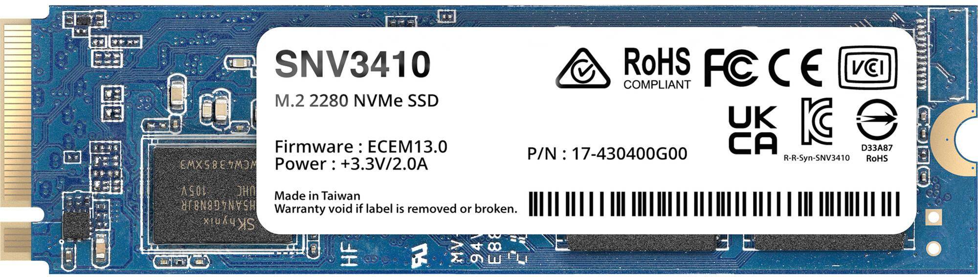 Synology 800GB SNV3410 NVMe M.2 2280 SSD zoom image