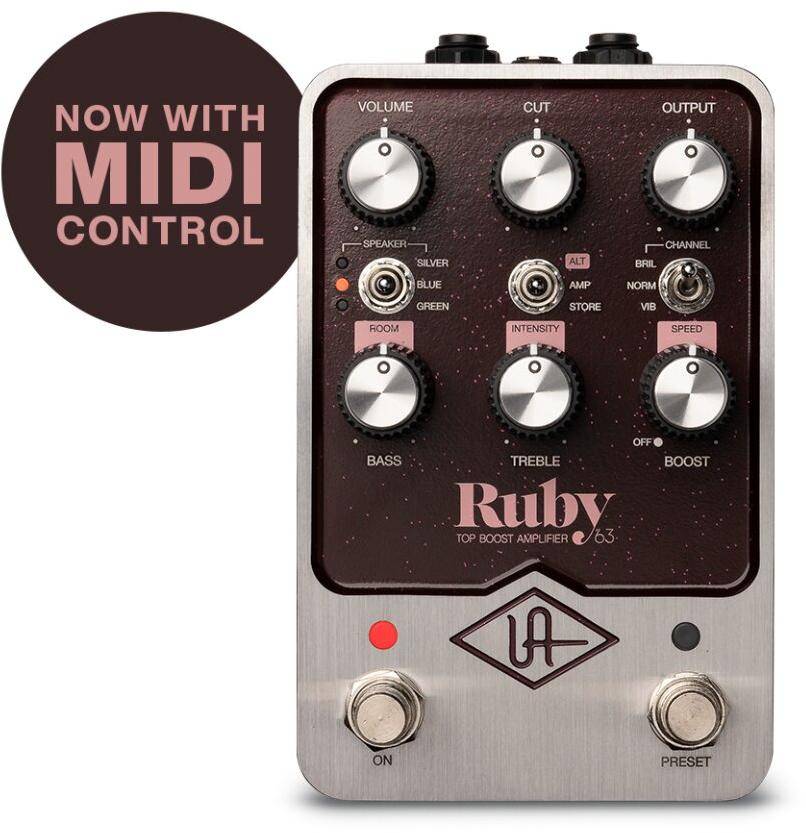 Universal Audio UAFX Ruby 63 Top Boost Amplifier Pedal zoom image