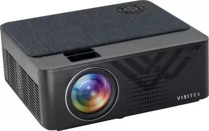 Visitek V6-smart Android Hd 720p (1080p Support) | 4000l (390 Ansi) & 210 (5.3 M) Large Display Led Projector| Av, Vga, 2x Hdmi, usb, Msd |android | Wifi |bluetooth|4d Keystone | (v46v63 ) (black) zoom image