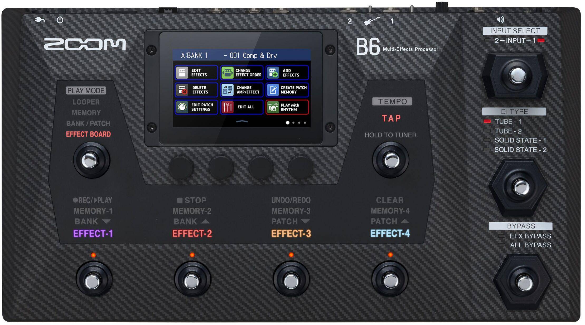 Zoom B6 Bass Multi-effects Processor With 4 World-Class DI Box zoom image